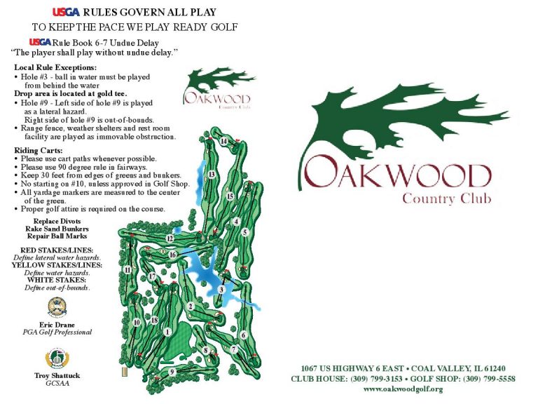 Scorecard Oakwood Golf